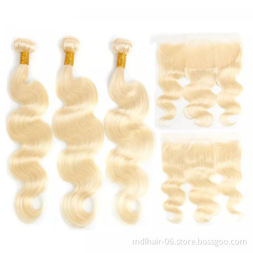 Free Shipping Human Hair Extension Virgin Indian Hair Raw Unprocessed 613 Bundles With Closure